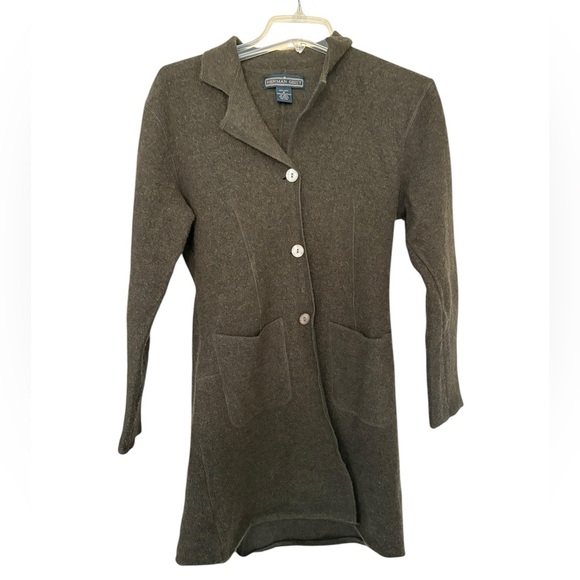 🌟 Herman Geist 100% Wool 
Sweater Cardigan Gray Sz M cottage top jacket - Picture 8 of 8